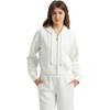 GYS Women’s Full Zip Up Hoodie, Fashion Cropped Jackets, White, Small