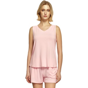 GYS Women’s Bamboo Viscose Cooling Tank Pajama Set(Pink)