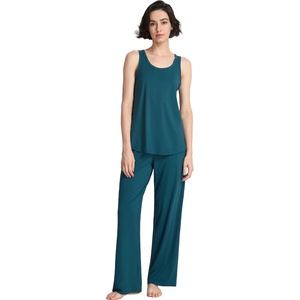GYS Women’s Bamboo Viscose Cooling U Neck Tank Pajama Set(Ink Blue)