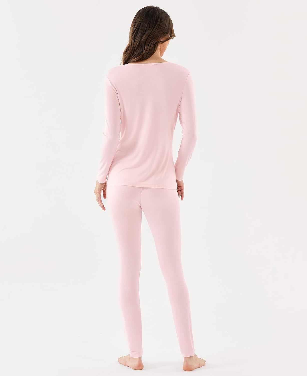 image:imageGYS Bamboo Viscose Long Johns Sets for Women UltraSoft Thermal UnderwearPink