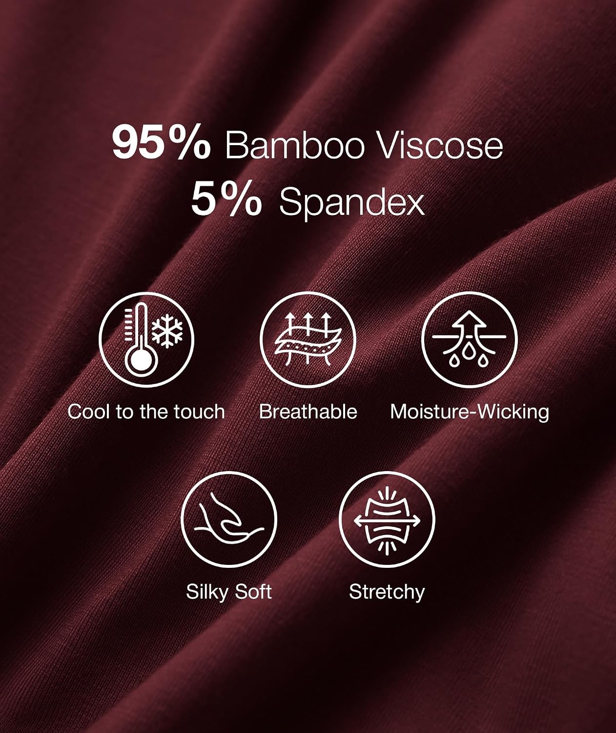 image:imageGYS Bamboo Viscose Pajamas for Women Cooling SleepwearB Ficus Red