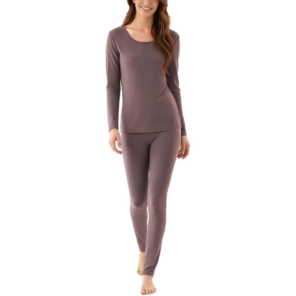 image:imageGYS Bamboo Viscose Long Johns Sets for Women UltraSoft Thermal UnderwearKhaki
