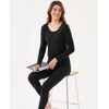 GYS Bamboo Viscose Long Johns Sets for Women, Ultra-Soft Thermal Underwear(Black)