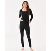 GYS Bamboo Viscose Long Johns Sets for Women, Ultra-Soft Thermal Underwear(Black)