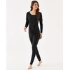 GYS Bamboo Viscose Long Johns Sets for Women, Ultra-Soft Thermal Underwear(Black)