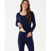 GYS Bamboo Viscose Long Johns Sets for Women, Ultra-Soft Thermal Underwear(Navy)
