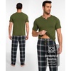 GYS Bamboo Viscose Men’s Pajama Sets, Ultra-Soft Short Sleeve Sleepwear(Army Green)