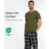 GYS Bamboo Viscose Men’s Pajama Sets, Ultra-Soft Short Sleeve Sleepwear(Army Green)