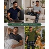 GYS Bamboo Viscose Men’s Pajama Sets, Ultra-Soft Short Sleeve Sleepwear(Black)