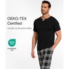 GYS Bamboo Viscose Men’s Pajama Sets, Ultra-Soft Short Sleeve Sleepwear(Black)