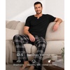 GYS Bamboo Viscose Men’s Pajama Sets, Ultra-Soft Short Sleeve Sleepwear(Black)