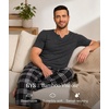 GYS Bamboo Viscose Men’s Pajama Sets, Ultra-Soft Short Sleeve Sleepwear(Dark Heather Grey)