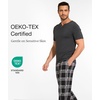 GYS Bamboo Viscose Men’s Pajama Sets, Ultra-Soft Short Sleeve Sleepwear(Dark Heather Grey)