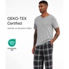 GYS Bamboo Viscose Men’s Pajama Sets, Ultra-Soft Short Sleeve Sleepwear(Heather Grey)