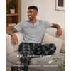 GYS Bamboo Viscose Men’s Pajama Sets, Ultra-Soft Short Sleeve Sleepwear(Heather Grey)
