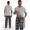 GYS Bamboo Viscose Men’s Pajama Sets, Ultra-Soft Short Sleeve Sleepwear(Heather Grey)
