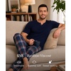 GYS Bamboo Viscose Men’s Pajama Sets, Ultra-Soft Short Sleeve Sleepwear(Navy)
