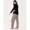 GYS Bamboo Viscose Pajama Sets for Women, Ultra-Soft Long Sleeve Sleepwear(Black/Leopard)