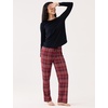 GYS Bamboo Viscose Pajama Sets for Women, Ultra-Soft Long Sleeve Sleepwear(Black/Wine Red Plaid)