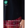 GYS Bamboo Viscose Pajama Sets for Women, Ultra-Soft Long Sleeve Sleepwear(Black/Wine Red Plaid)