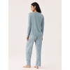 GYS Bamboo Viscose Pajama Sets for Women, Ultra-Soft Long Sleeve Sleepwear(Greyish Green/Flower)