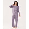 GYS Bamboo Viscose Pajama Sets for Women, Ultra-Soft Long Sleeve Sleepwear(Violet)