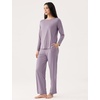 GYS Bamboo Viscose Pajama Sets for Women, Ultra-Soft Long Sleeve Sleepwear(Violet)