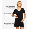 GYS Bamboo Viscose Pajamas for Women Cooling Sleepwear(B- Black)