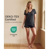 GYS Bamboo Viscose Pajamas for Women Cooling Sleepwear(B- Charcoal)
