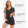 GYS Bamboo Viscose Pajamas for Women Cooling Sleepwear(B- Charcoal)