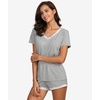 GYS Bamboo Viscose Pajamas for Women Cooling Sleepwear(B- Heather Grey)