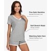GYS Bamboo Viscose Pajamas for Women Cooling Sleepwear(B- Heather Grey)
