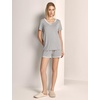 GYS Bamboo Viscose Pajamas for Women Cooling Sleepwear(B- Light Grey)