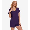 GYS Bamboo Viscose Pajamas for Women Cooling Sleepwear(B- Purple)
