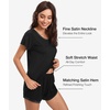 GYS Bamboo Viscose Pajamas for Women Cooling Sleepwear(Black)