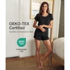 GYS Bamboo Viscose Pajamas for Women Cooling Sleepwear(Black)