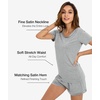 GYS Bamboo Viscose Pajamas for Women Cooling Sleepwear(Heather Grey)