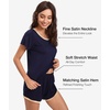 GYS Bamboo Viscose Pajamas for Women Cooling Sleepwear(Navy Blue)