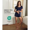 GYS Bamboo Viscose Pajamas for Women Cooling Sleepwear(Navy Blue)
