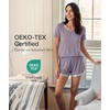 GYS Bamboo Viscose Pajamas for Women Cooling Sleepwear(Purplish Grey Silver)