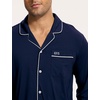 GYS Men’s Bamboo Viscose Long Sleeve Pajamas Set(Deep Blue)