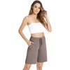 GYS Women’s Bamboo Viscose Bermuda Pajama Shorts, Cooling with Pockets(Camel)