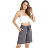 GYS Women’s Bamboo Viscose Bermuda Pajama Shorts, Cooling with Pockets(Dark Heather Grey)