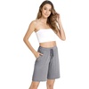 GYS Women’s Bamboo Viscose Bermuda Pajama Shorts, Cooling with Pockets(Heather Grey)