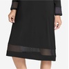 GYS Women’s Bamboo Viscose Lace Spliced Long Sleeve Nightgown(Black)
