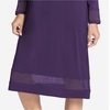 GYS Women’s Bamboo Viscose Lace Spliced Long Sleeve Nightgown(Deep Purple)