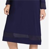 GYS Women’s Bamboo Viscose Lace Spliced Long Sleeve Nightgown(Navy)