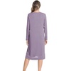 GYS Women’s Bamboo Viscose Lace Spliced Long Sleeve Nightgown(Violet)