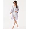GYS Women’s Bamboo Viscose Soft Long Sleeve Robe, Violet Flutter, Small