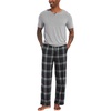 GYS Bamboo Viscose Men’s Pajama Sets, Ultra-Soft Short Sleeve Sleepwear(Heather Grey)